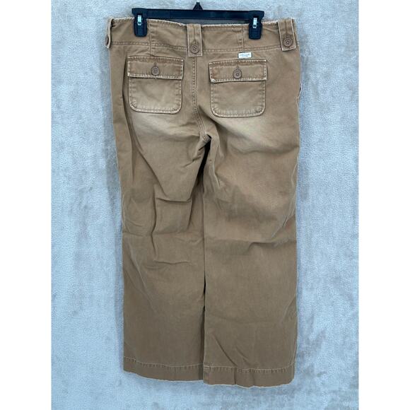 Vintage‎ Abercrombie 1892 Pants Women 10 Short Khaki Chino Wide Leg Utility Y2K - Picture 3 of 6